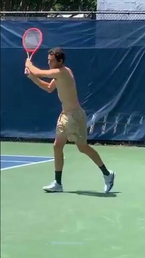 Taylor Fritz shirtless Warm Up at the CITI OPEN