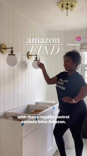 💡Game changer for real! These remote control sockets completely solved my problem. Now I can mount the remote to the bathroom wall and control both sconces at once-no need to hardwire a switch! #linkinstories #linkinbio or comment “socket” for a link. #amazonhome #amazonfinds #amazonfind *sconces are hardwired, but werent connected to a switch