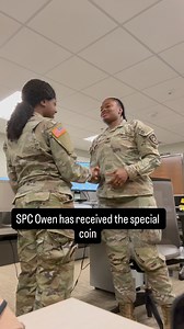 SPC has received the Randy McCoin coin she is well deserving of this . She has been a big help to the battalion S1 shop as well as a personal help to me and my family 🤞🏾🫶🏾🫶🏾❤️ | Ka'Neisha Collins