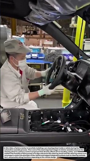 How a Car Steering Wheel Is Installed on the Assembly Line.
