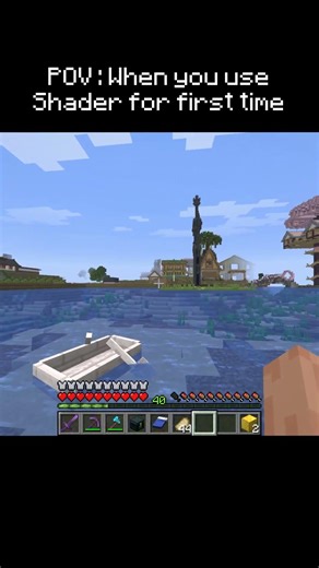 Minecraft With Shaders Hits Different 🌅 #minecraft #minecraftshorts #shorts