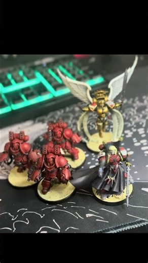 Finally doing my Blood Angels justice… testing my overhead rig with Mephiston & The Sanguinor 🔥