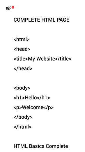 Complete HTML Page | First HTML Code | HTML Basics