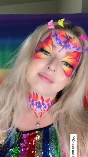 Colorful Face Paint Tutorial with Rainbow Collection