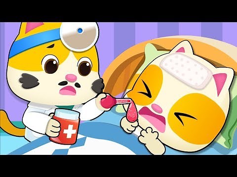 Bayi Kucing Sakit Demam | Super Pil Vs Kuman | Lagu Anak Sakit | BabyBus Bahasa Indonesia
