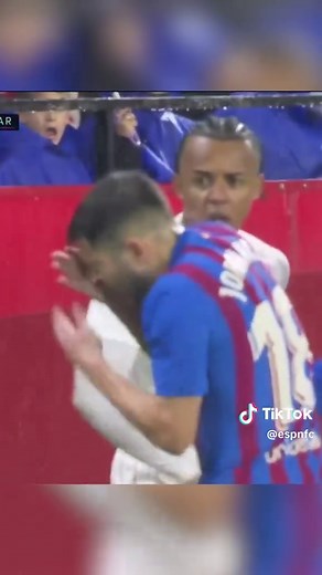 Emotional Moment Between Jules Kounde and Jordi Alba