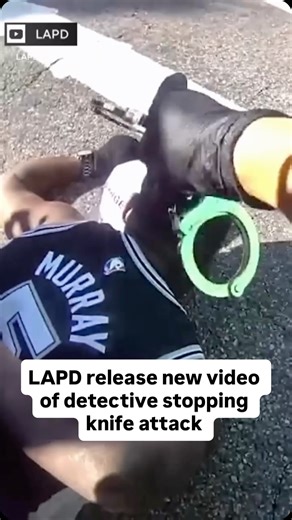 LAPD releases new video from a stabbing attack that happened in December. The video shows when an LAPD detective in plain clothes stopped the knife attack in the Westlake District by shooting the suspect that was stabbing another man. The suspect was hospitalized and taken into custody. The victim was hospitalized in critical condition. The suspect is now facing attempted murder charges and is awaiting trial. | CBS LA