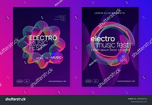 Dj Flyer Abstract Concert Banner Set Stock Vector (Royalty Free) 2408909519 | Shutterstock