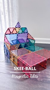 Alice | Magnetic Tiles Play Ideas on Instagram: "💫 Comment “SKEE” to get more info on this magnetic tiles Skee-Ball game idea! 💫 Best of all, you only need 64 tiles to make. Follow @pandamommyteacher for more creative play ideas like this one, and check out my book for even more ways to play with magnetic tiles! #stemtoys #stemforkids #magnetictiles #invitationtoplay #openendedtoys #stemplay #pandamommyteacher #skeeball"