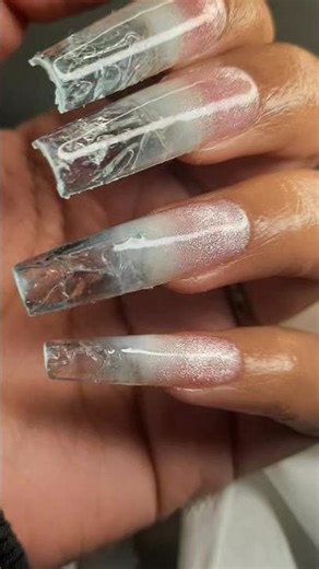 how I do cracked ice nails #nailtutorial