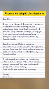 Financial Hardship Explanation Letter #financialhelp #letterwriting | English Class