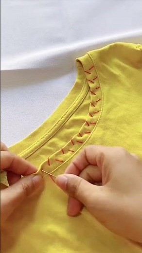 Transform Old T-Shirt with unique Neck Design | Simple DIY Trick. #shorts