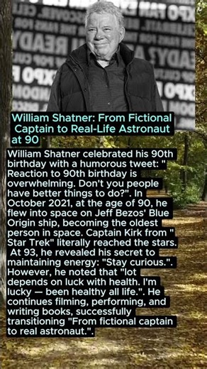 William Shatner: From Fictional Captain to Real-Life Astronaut at 90