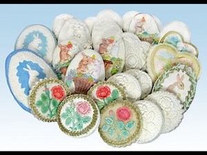 Hand Painted Victorian Style Springerle Cookies Easter Cookie Decorating How to Video Tutorial Pt 1