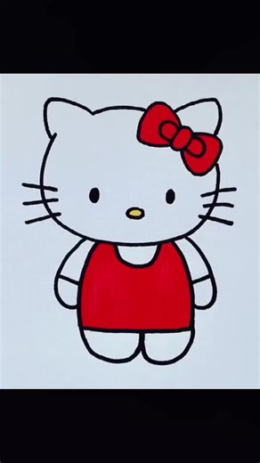 Stick Figure Hello Kitty Drawing Tutorial