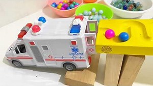 Marble Run Race ☆ HABA Slope & Retro Makita Truck, Excavator, Garbage Truck | Kids Toy TV