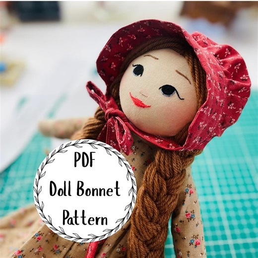 PDF Pattern for a Doll Bonnet, Prairie Bonnet Pattern for 15 Inch Doll - Etsy Australia