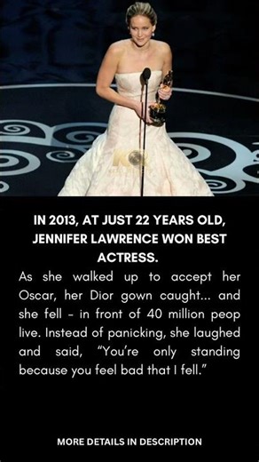 Jennifer Lawrence’s 2013 Oscar win is far more human and relatable than…
