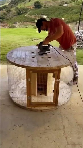 Recycling a Cable Spool into a Stylish Cage! #creativity