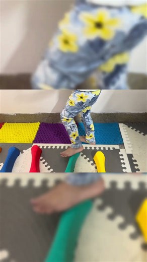 ✨ Sensory steps for growing minds! | #montessoriathome #sensorymat