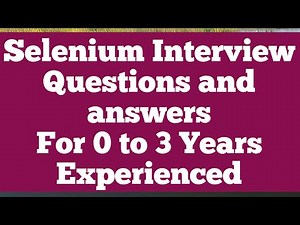 Interview Questions for 1 to 3 Years of Experienced Selenium Automation Tester