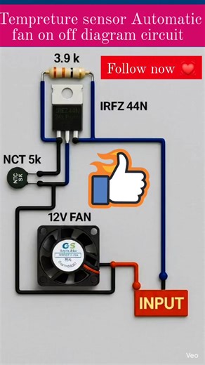Tempreture sensor Automatic fan on off diagram circuit #contentcreator #contentstrategy #reelindia #trendingnow #instagramreels #reelkarofeelkaro #zingzorb | Zing Zorb
