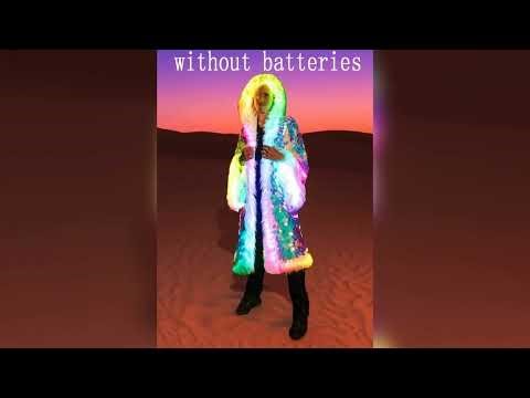 A must-have product #New LED Costume Sequin Faux Fur Patchwork Coat Long Shiny Fashion Holiday Par