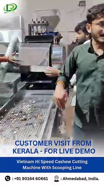 4 Blade Vietnam Cashew Cutting Machine with Scooping System💥Capacity:180kg/Hr🔥Kerala Customers Visit
