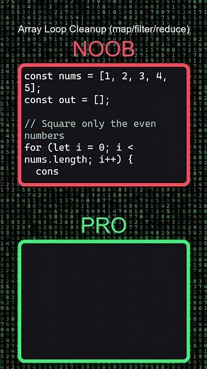 Noob vs Pro: Array Loop Cleanup (map/filter)