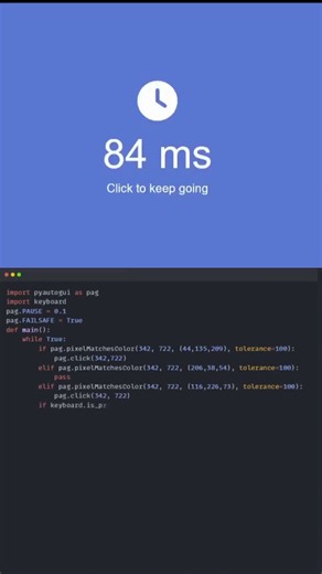 I create a human reaction tester bot #fun #coding #Bot #easy #python #pyautogui