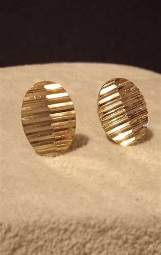 Vintage Gold Tone Patterned Oval Cufflinks - Etsy