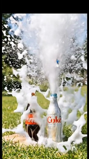 Science Experiment Gone Wrong? Diet Coke vs. Regular Coke! #shorts #scienceexperiment #trending