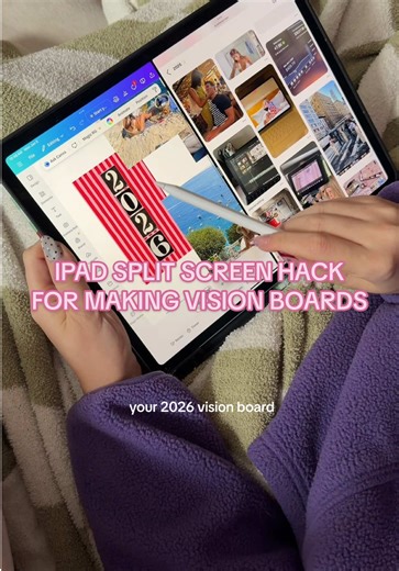 i was spending so much time downloading my vision board images on @pinterest then uploading to @Canva till i figured out this ipad hack #appleipad @apple