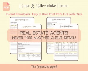 Real Estate Buyer and Seller Intake Forms | Instant Download | Print Pdfs | Easy to Use | US Letter Size - Etsy Canada