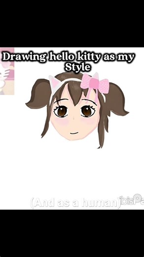 Drawing hello kitty as a human and in my style!! #hello kitty #cute #ibispaint #fyp
