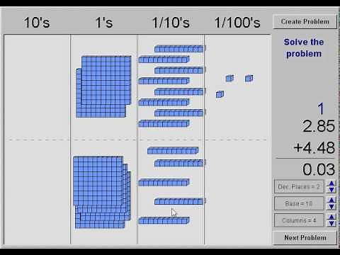 Adding Decimals with Base Ten Blocks