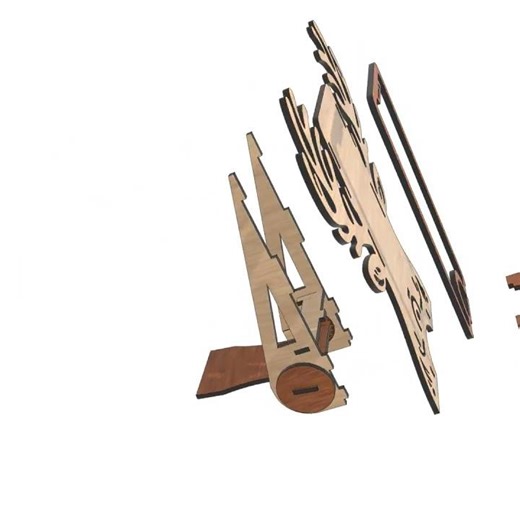 Phone Stand - Laser Cut Design - 3mm 1/8 in- Digital Download SVG File - Design No. PS-260101