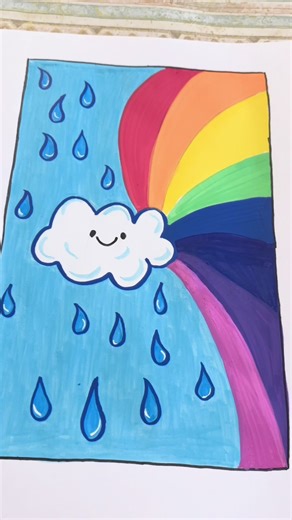 Colorful Rainbow Drawing and Coloring Tutorial