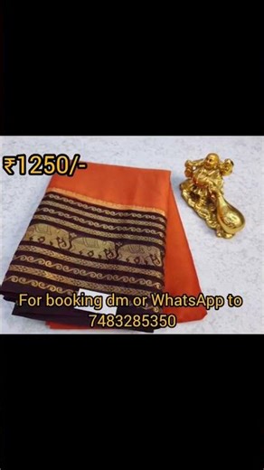 Semi mysore silk sarees Beautiful elephant design in border*Price ₹1250/-*Freeshipping Code-PR