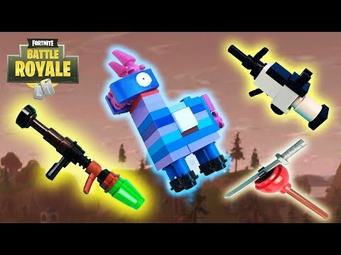Lego Fortnite - (Rocket Launcher, SCAR, Plunja And Llama)