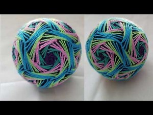 Japanese Temari Ball | DIY Temari Embroidery | Decorative Thread "Aurora Borealis" Tutorial手鞠球"极光"