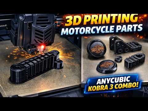 I show a timelapse of Anycubic Kobra 3 combo printing a custom Harley Davidson signal light cover