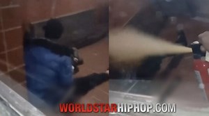 Horrible: Dude Beat Maces Homeless Man Who Was Chillin At Building Entrance Trying To Stay Warm!