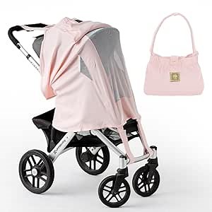 3-in-1 Baby Car Seat Covers, Stroller Cover, and Car Window Shades for Kids - Universal Fit for 3&4 Wheel Strollers - Perfect for Sun Protection Napping - Breathable and Vented for Airflow