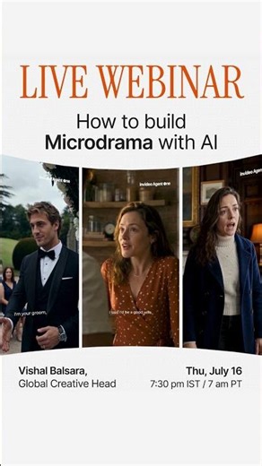 Live Webinar Registration | How to build Microdrama with invideo Agent One