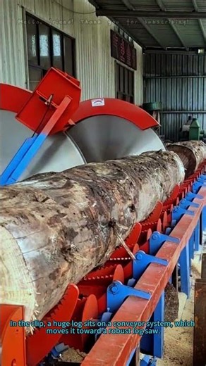 Log Sawmill at Work: Cutting Big Timber