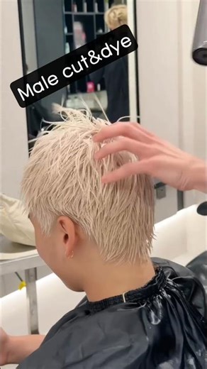 ⚪✂️💇‍♂️ Male Cut & White Hair Dye | Cool Clean Transformation | LifeArt Rainbow