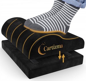 Cartizma Under Desk Ergonomic Foot Rest for Office – Memory Foam Foot Stool with Anti-Slip Base for Leg & Back Pain Relief – Black