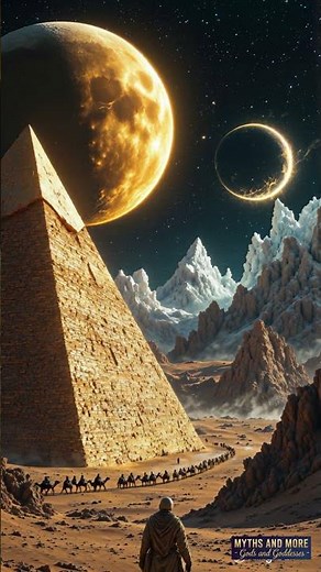 Epic Sci-Fi Fantasy: Egyptian Pyramid on an Alien Planet with Two Glowing Moons | Generated Art 🪐🏜️