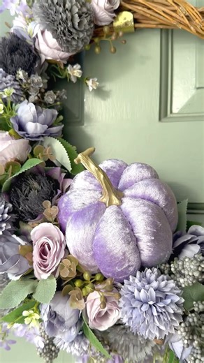 🎃 Made My Own Lilac Pumpkin Wreath I made this wreath in the summer time then completely forgot about it 😆 better late than never! The tutorial on how to make the lilac pumpkin is on my page if you want to give it a go. ✨Katie #pumokin #pumpkinwreath #wreathmaking #halloweencrafts #diyhalloween #diywreath | A Bauble Affair